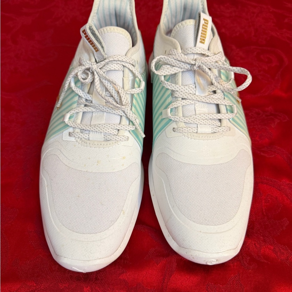 PUMA Men’s White & Mint Athletic Sneakers